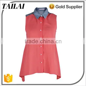 Clothing Supplier New Style Cheap Casual Ladies Shirt Blouse thumbnail-1