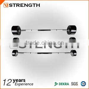 Fitness Weightlifting Bent Bar Rubber Coated Barbell thumbnail-1