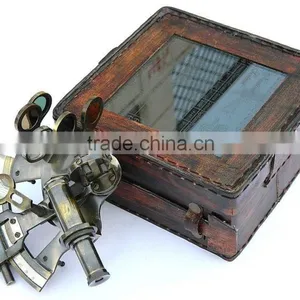 ANTIQUE NAUTICAL BRASS SEXTANT - PROMOTIONAL VINTAGE GIFT SEXTANT WITH BOX 1025 thumbnail-2