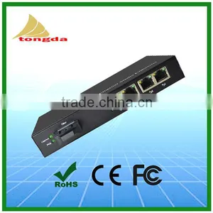 1 Fiber to 4 UTP Unmanaged RJ45 10/100/1000Mbps Fiber Switch Megabit Ethernet Fiber Switch thumbnail-2