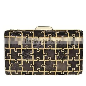 Hard Shell Women's Bags, Puzzle Pieces Printed Evening Bags EV1129 thumbnail-2