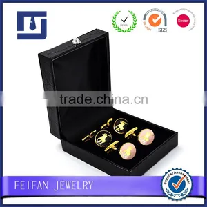 Hot Sale American Football Club Cuff Link and Tie Clip Set Gift Boxes thumbnail-3