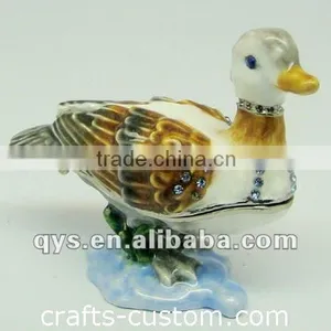 Pewter Glazed Duck Jewelry Box/ Jewel Case thumbnail-1