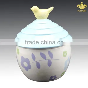 Easter Holiday Ceramic Jars With Lids With Bird Decoraton thumbnail-1