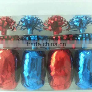 HOT SALE 12PCS Gold/Red Metallic Poly Gift Ribbons Bows Pack, Curling Ribbon Bows thumbnail-3