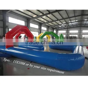 Eco-friendly 0.45mm 1000D PVC Tarpaulin Track Inflatable Obstacle thumbnail-1