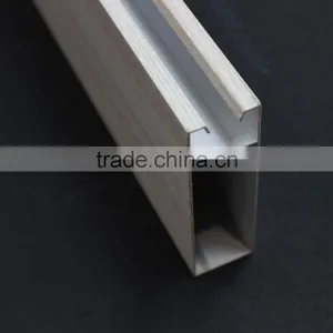 Simple Wood Grain Metal Suspend Slat Ceiling Aluminum Square Tube Screen Ceiling Tiles thumbnail-4