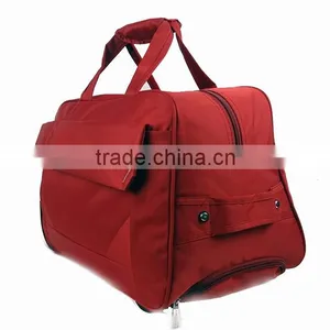 Trolley Bag Red Color Portable 600D Oxford Trolley Travel Bag thumbnail-3