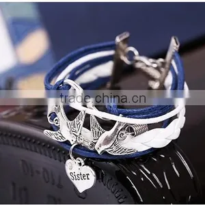 New Style Leather Jewelry Lots Style Cute Infinity Charm Bracelet Fashion thumbnail-5