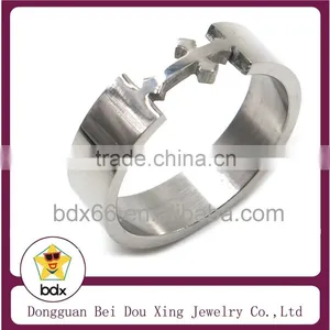 Wholesale High Quality Fashion Religious Jesus Cross Crucifixion Finger Ring For Man Stainless Steel Christ Rosary Jewelry thumbnail-1