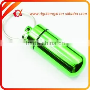2016 Hot Sale Green Round Bottom Waterproof Pill Box With Keyrings,Earplug Storage Bottle thumbnail-1