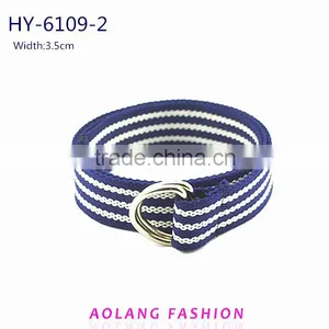 Custom Fashion Double D-ring Belts Fabric Jeans Belts for Men Canvas Belts thumbnail-1