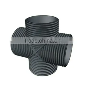 HDPE Double Wall Corrugated Pipe Fittings: Cross thumbnail-1