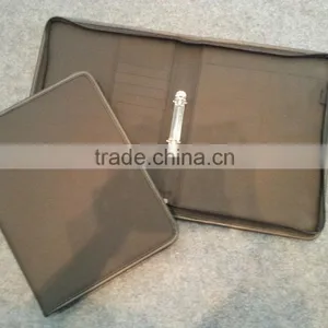 Custom Logo Design 2 Ring Zipper Pvc Leather File Folder thumbnail-1