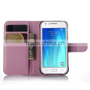 High Quality Leather Holster Card Wallet Folio Stand Flip Case Cover for Samsung GALAXY J1 ACE thumbnail-4