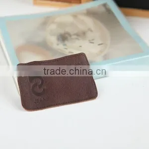 Custom Embossed Leather Label Leather Patch for Students Clothing thumbnail-2