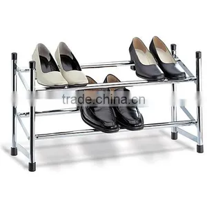 Household Two Tier Expandable Metal Shoe Rack thumbnail-1