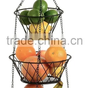 3-Tier Round Iron Hanging Basket thumbnail-1