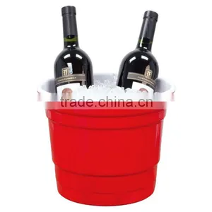 Plastic Round Wine Bucket , Double Color Ice Beer Bucket thumbnail-1