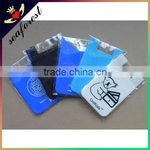 Small MOQ 500pcs Custom Printing Company Logo Silicone Adhesive Credit Card Holder for Promotion thumbnail-1