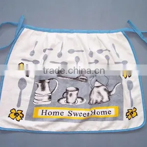 Light Blue Terry Cotton Pigment Printing Waist Apron thumbnail-1