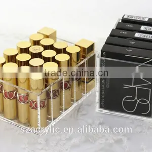 Clear Acrylic Lip Gloss Blusher Lipstick Eye Shadow Storage Box With 5 Compartments thumbnail-1