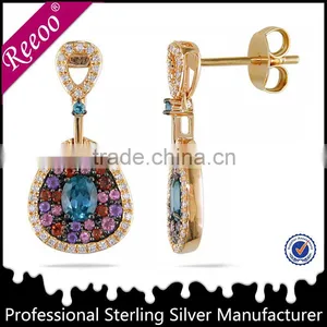2013 Dubai Silver Plated Rhodium Earrings New Production thumbnail-1