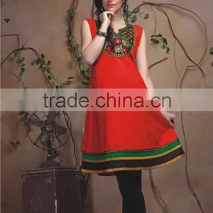 Pure Cotton Lahariya Style Printed Kurti thumbnail-5