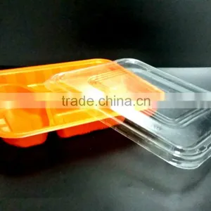 High Quality Disposable Take-away Food Container With Lid 4 Compartment thumbnail-2