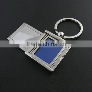 Photo Frame Keychain Polished Chrome Metal Rectangle Shaped Frames Keyring Key Chain Ring Keyfob thumbnail-3