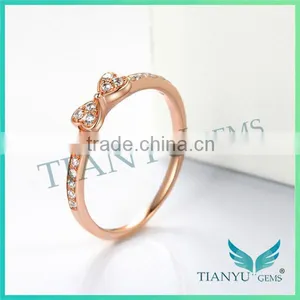 28k Gold Wedding Rings 8 Hearts & Arrows E-F 1Carat Moissanite Diamond Finger Rings thumbnail-2