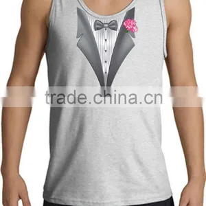 Printing Your Logo Custom Men's Gym Singlet/stringer Vest thumbnail-1