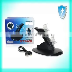 Blue Light Dual Usb Charger Stand for Ps4 Charger Wireless Gamepad Charger thumbnail-1
