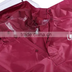 QIAN Thicken Single-person Raincoat Rainwear With Long Sleeve Big Transparent Brim Polyester Poncho for Cycling 3 Colors thumbnail-6