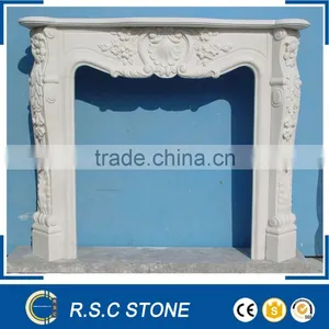 Cheap Modern White Marble Fireplace Mantel thumbnail-1