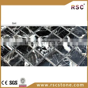 Black Marquina Marble , Square Marble Mosaic 12x12 Tiles thumbnail-1