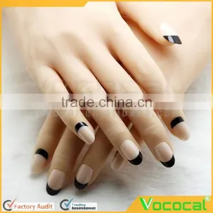 24 PCS Women Ladies Home Salon ABS French Style False Artificial Nail Art Tips Decorations thumbnail-1