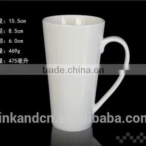 300ml Porcelain Promotion Mug With Handle White Drinking Mug With Handle thumbnail-1