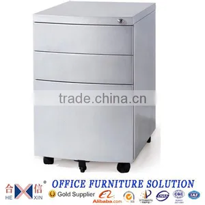 3 Drawers Metal Mobile Filing Cabinet thumbnail-1