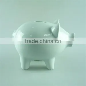 Stocklot Cheap Ceramic Pig Shape White Money Safe Box Coin Bank Saving Pot thumbnail-1