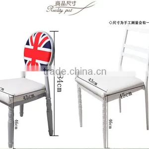 Wholesale Quality European Antique Metal Upholstered Oval Back Dining Chair QL-T854 thumbnail-4