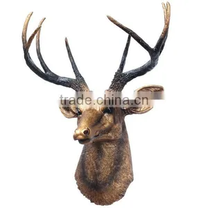 Home Wall Decorative Antique Deer Head Sculpture Resin Wall Animal Deer Head Sculpture thumbnail-1
