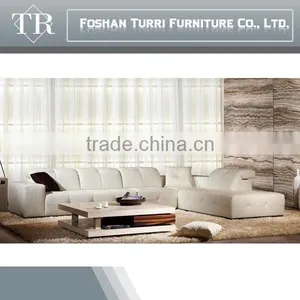 Luxurious White Color L Shape Genuine Leather Sofa thumbnail-1