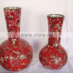 2017 New Red Mosaic Glass Vase in Serie thumbnail-1
