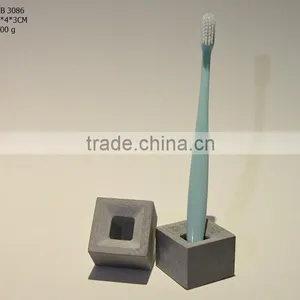 Cement Toothbrush Holder Single Minimalist Square Toothbrush Holder thumbnail-1