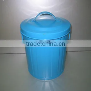 Colorful Galvanized Metal Garbage Can Trash Can Waste Bin thumbnail-5