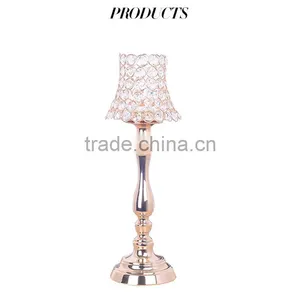 Romantic Metal Crystal Candle Holder Stands Europe Fashion Candlestick for Home Decor Party thumbnail-6