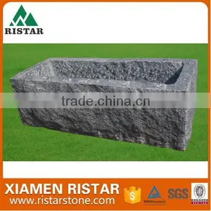 Square Gray Granite Stone Flower Pot in Garden RST-DD012 thumbnail-1