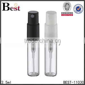 Wholesale Cosmetic Packaging 2.5ml Clear Bottle Perfume Mini White Black Pump Sprayer Glass Perfume Bottle China Best Selling thumbnail-1