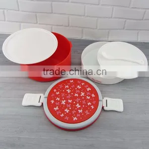 Food Grade Double Layers Round Plastic Tiffin With Handle thumbnail-2